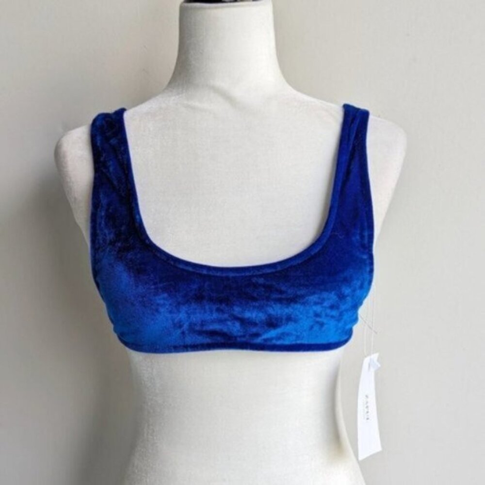 NWT Blue velvet bikini top